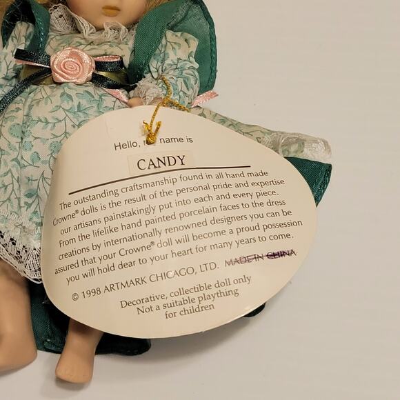 Artmark 1998 Crowne Fine Porcelain Dolls Candy New, with tag - Picture 6 of 15
